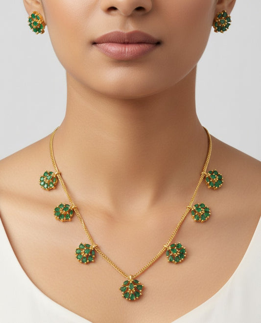 Caronrose Emerald Bloom Gold-Plated Jewellery necklace