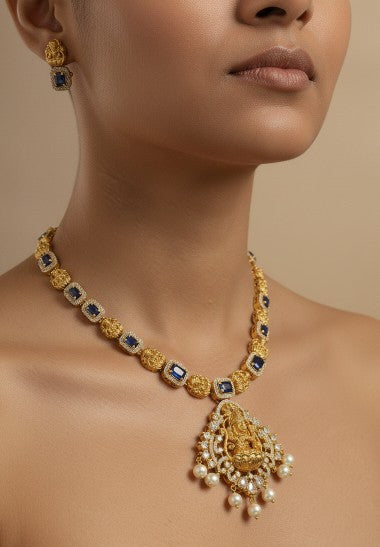 Caronrose Amethyst Lakshmi Temple Jewellery Necklace