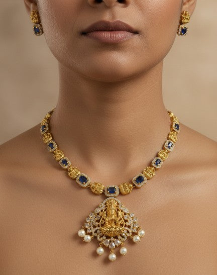 Caronrose Amethyst Lakshmi Temple Jewellery Necklace