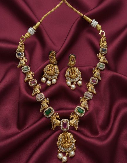 Caronrose Navaratna Heritage Lakshmi Necklace