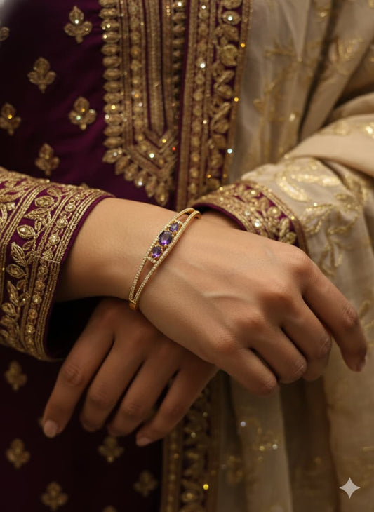 Amethyst Oval Trio Bracelet